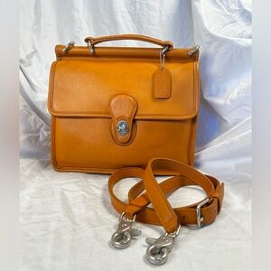 Vtg Coach Willis Bag 9927 Camel Leather Nickel HW 1999